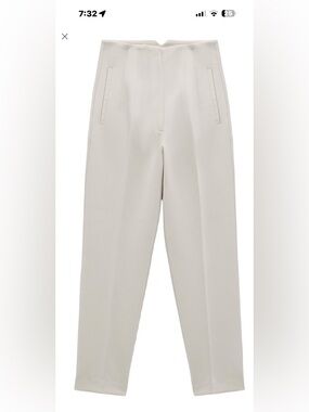 Zara Cream Tailored Waist Trousers
